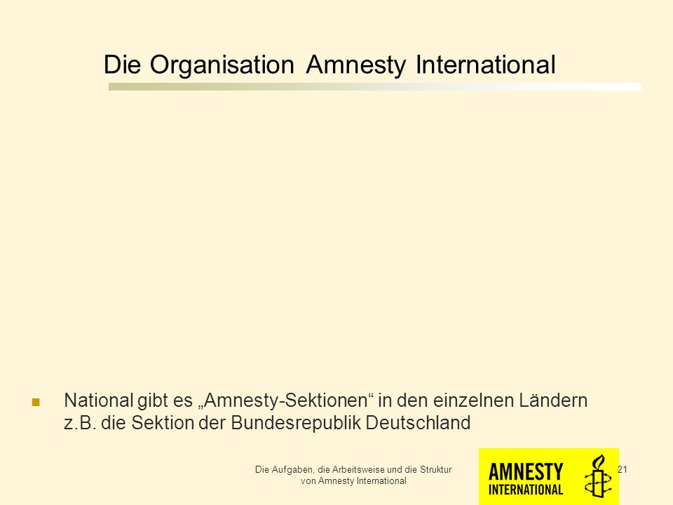 Die Organisation Amnesty International