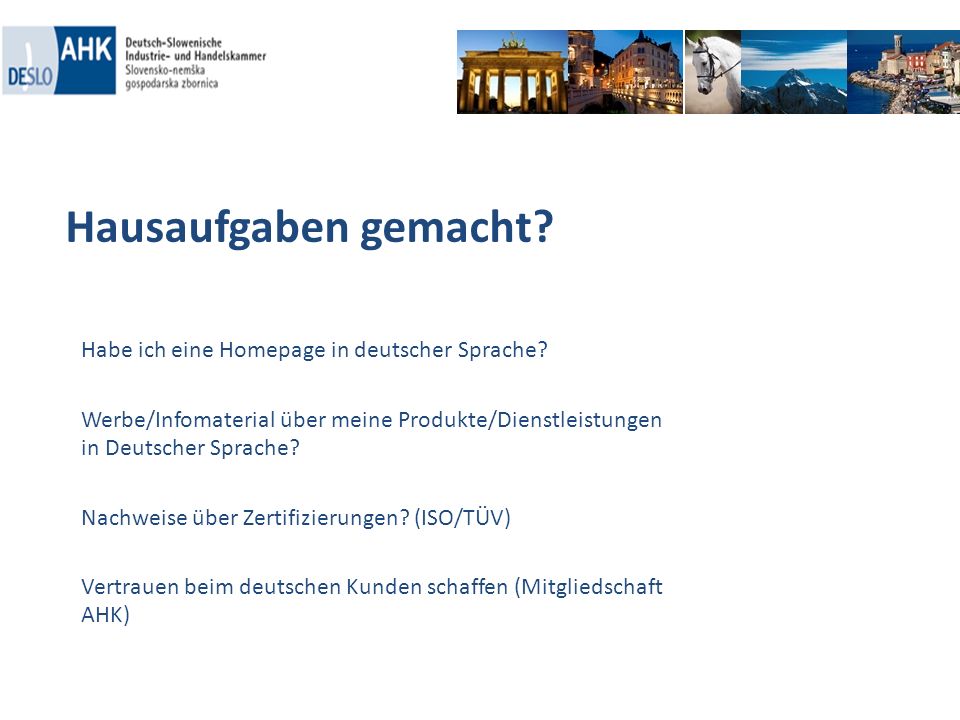 Hausaufgaben gemacht Habe ich eine Homepage in deutscher Sprache