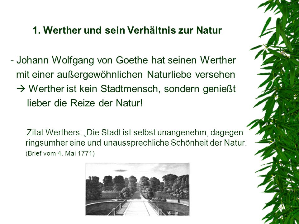 1. Werther und sein Verhältnis zur Natur