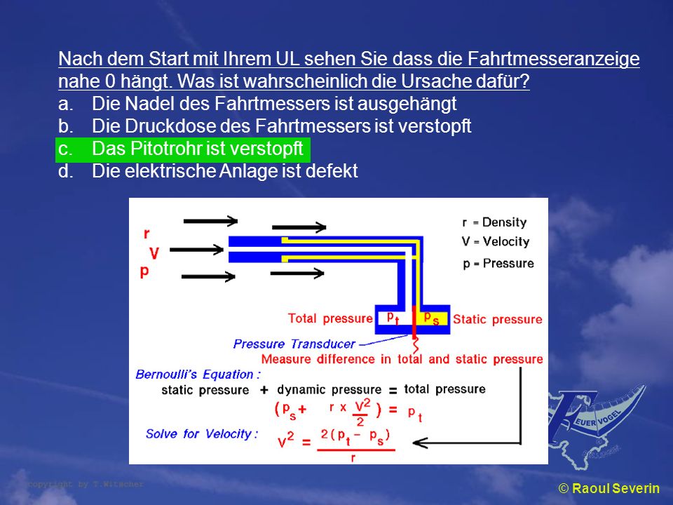 Nach dem Start mit Ihrem UL sehen Sie dass die Fahrtmesseranzeige