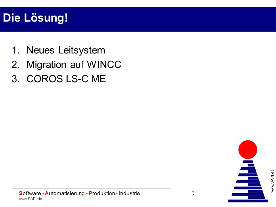Die Lösung! Neues Leitsystem Migration auf WINCC COROS LS-C ME