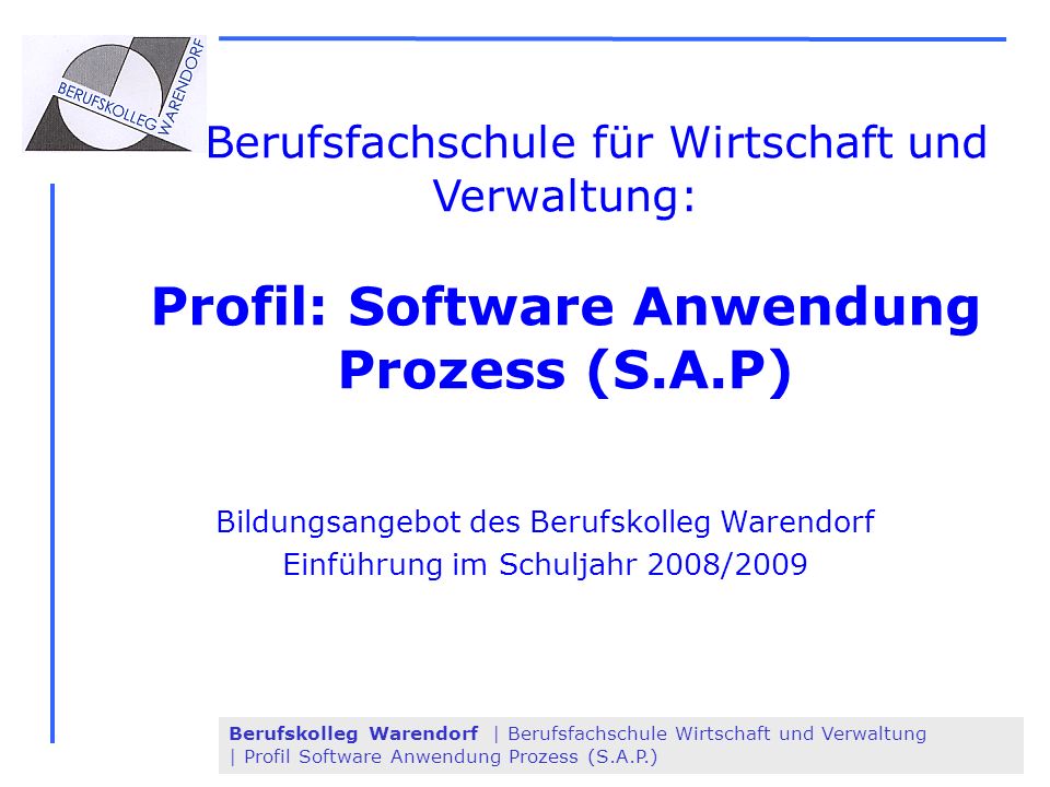 Profil: Software Anwendung Prozess (S.A.P)