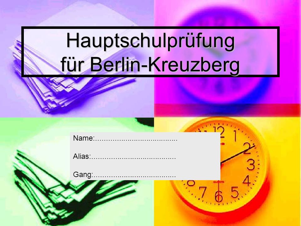 Hauptschulprüfung für Berlin-Kreuzberg