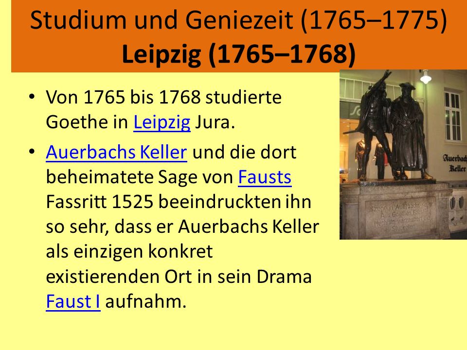 Studium und Geniezeit (1765–1775) Leipzig (1765–1768)