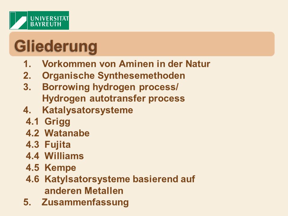 Gliederung Vorkommen von Aminen in der Natur