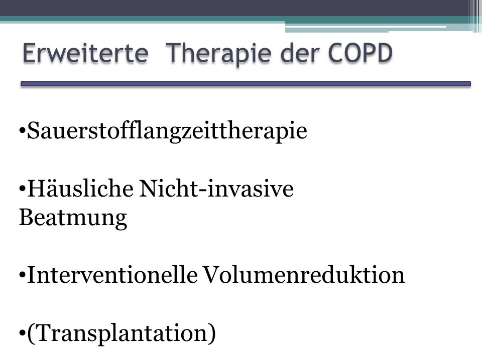 Erweiterte Therapie der COPD