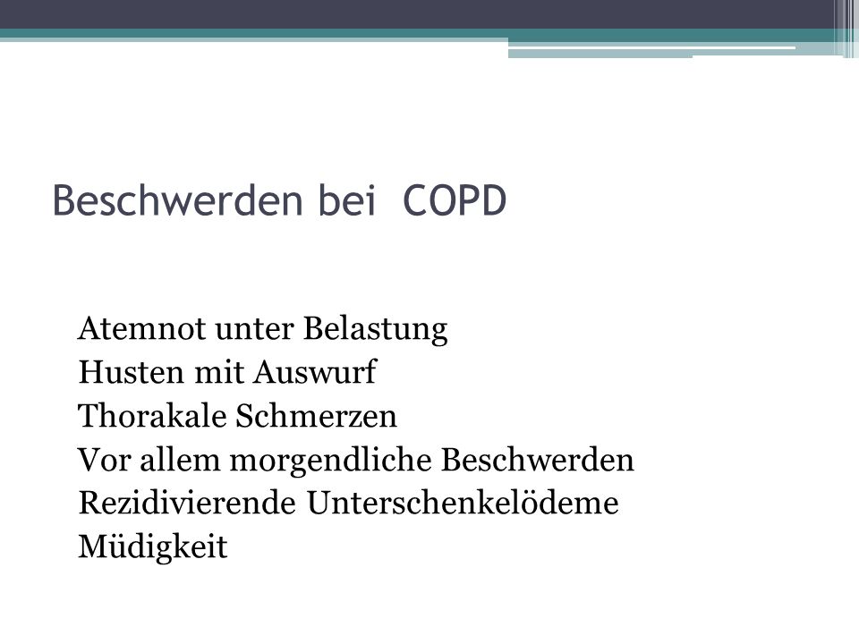 Beschwerden bei COPD