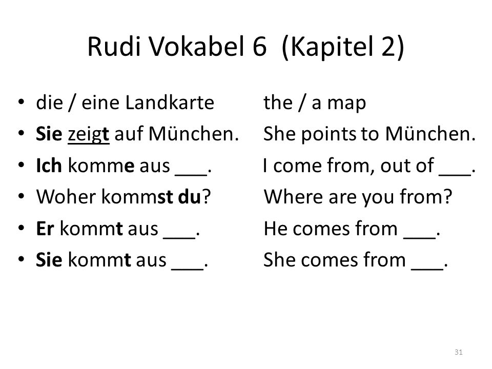 Rudi Vokabel 6 (Kapitel 2)
