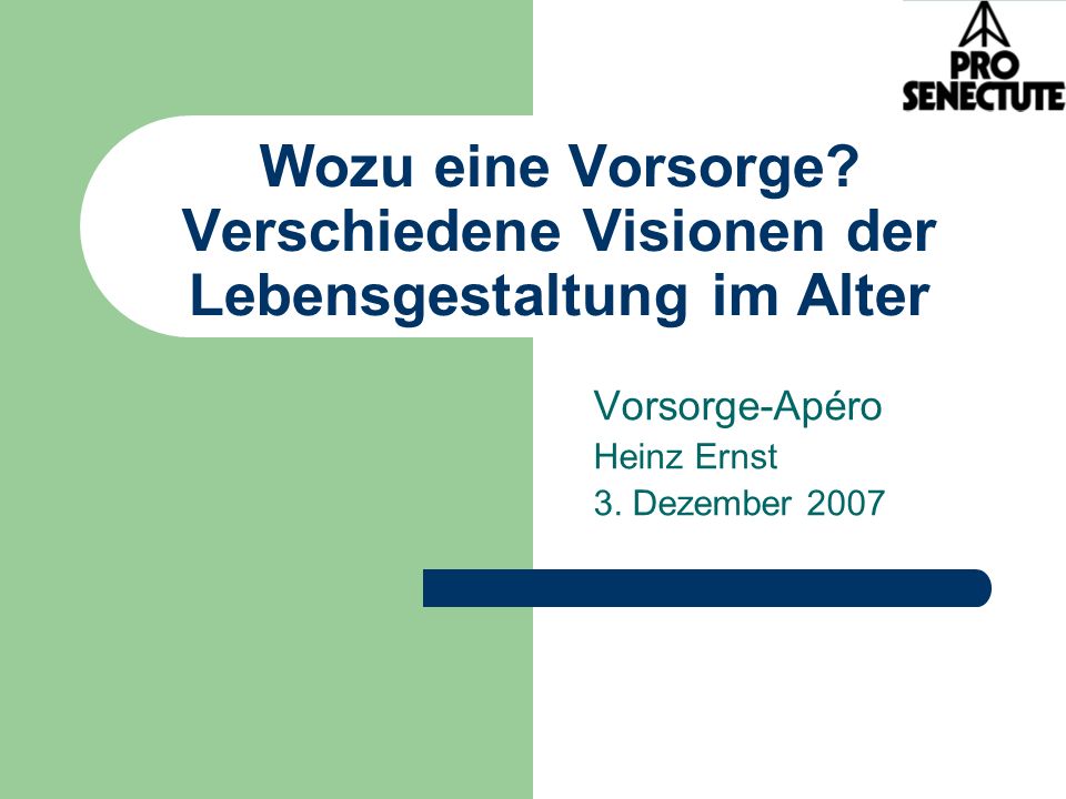 Vorsorge-Apéro Heinz Ernst 3. Dezember 2007