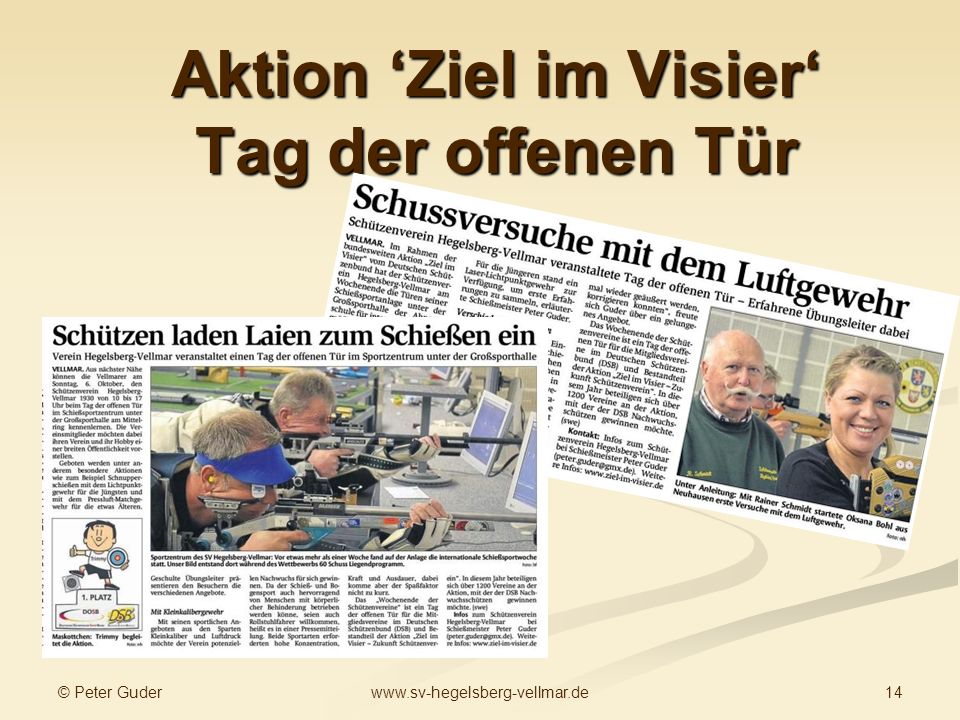 Aktion ‘Ziel im Visier‘ Tag der offenen Tür