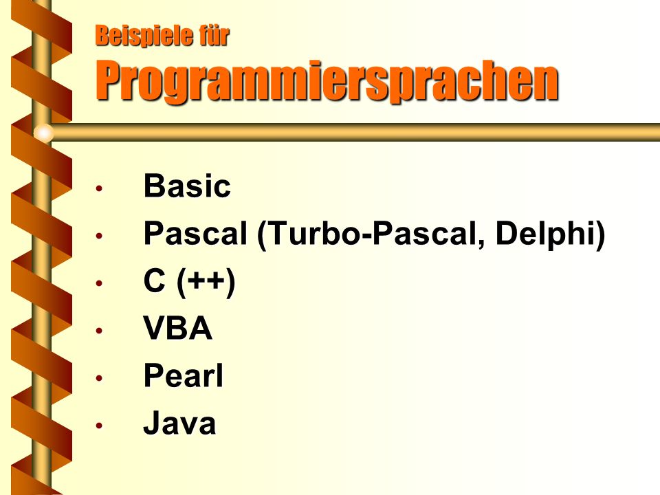 Beispiele für Programmiersprachen