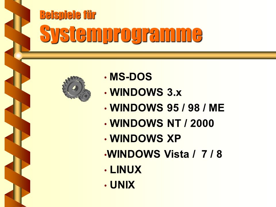 Beispiele für Systemprogramme
