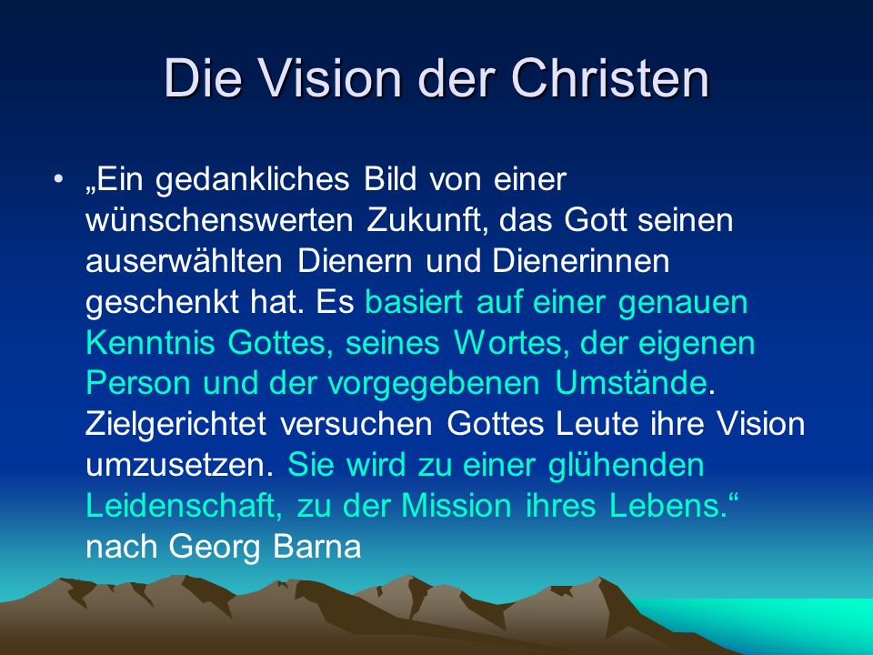 Die Vision der Christen