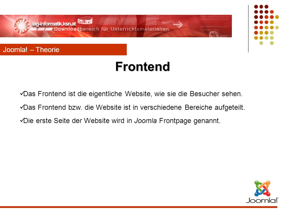Frontend Joomla! – Theorie