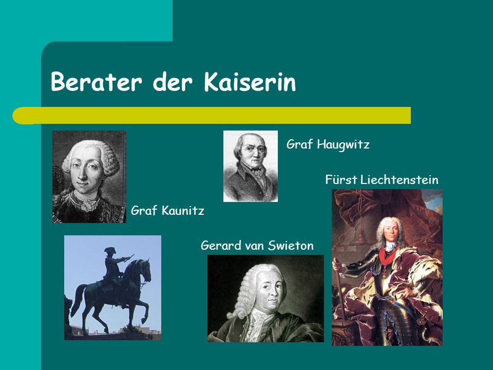 Berater der Kaiserin Graf Haugwitz Fürst Liechtenstein Graf Kaunitz