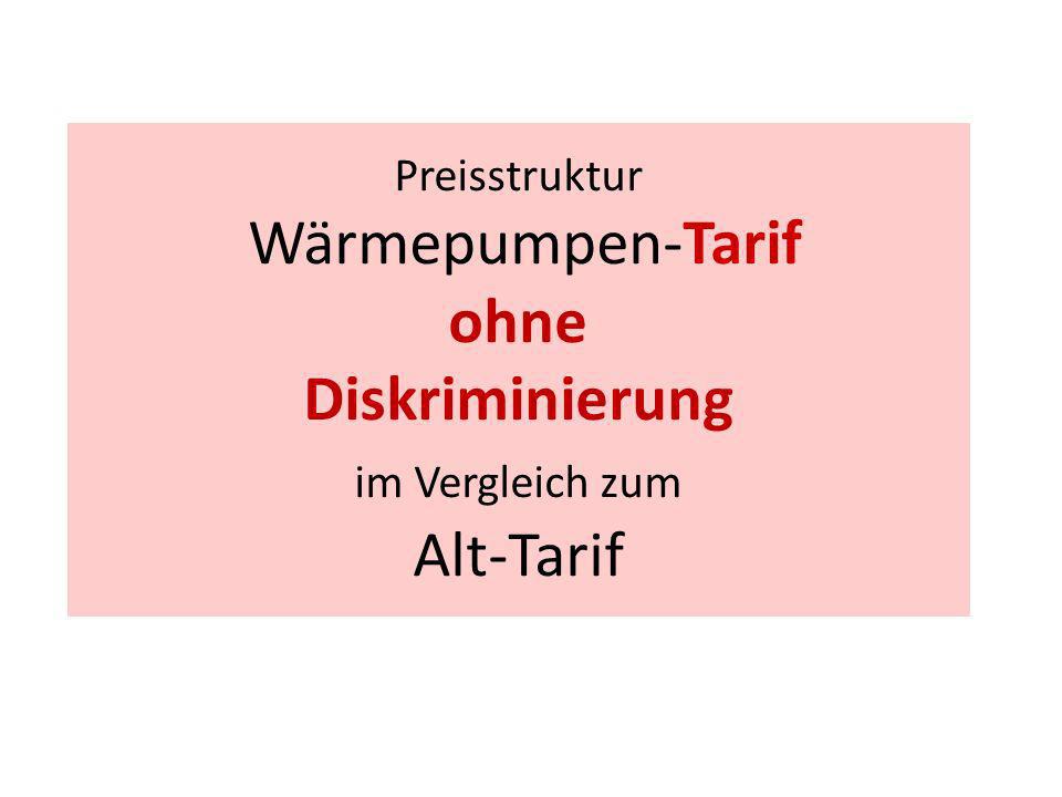 Preisstruktur Wärmepumpen-Tarif ohne Diskriminierung im Vergleich zum Alt-Tarif