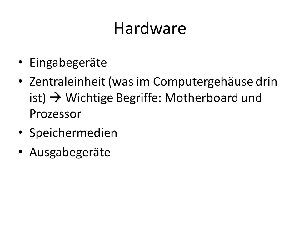 Hardware Eingabegeräte