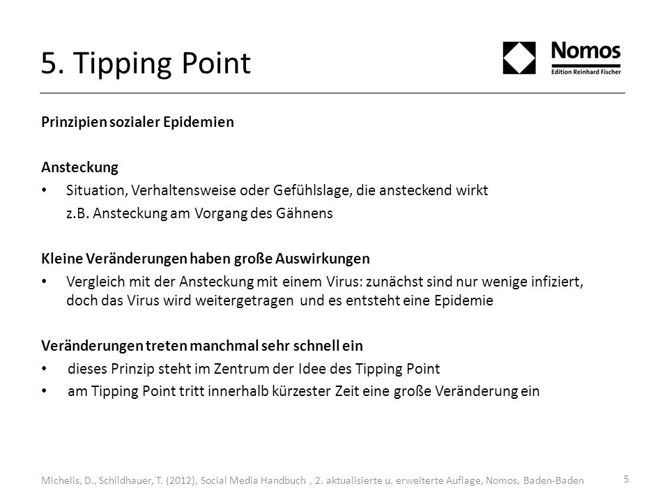 5. Tipping Point Prinzipien sozialer Epidemien Ansteckung
