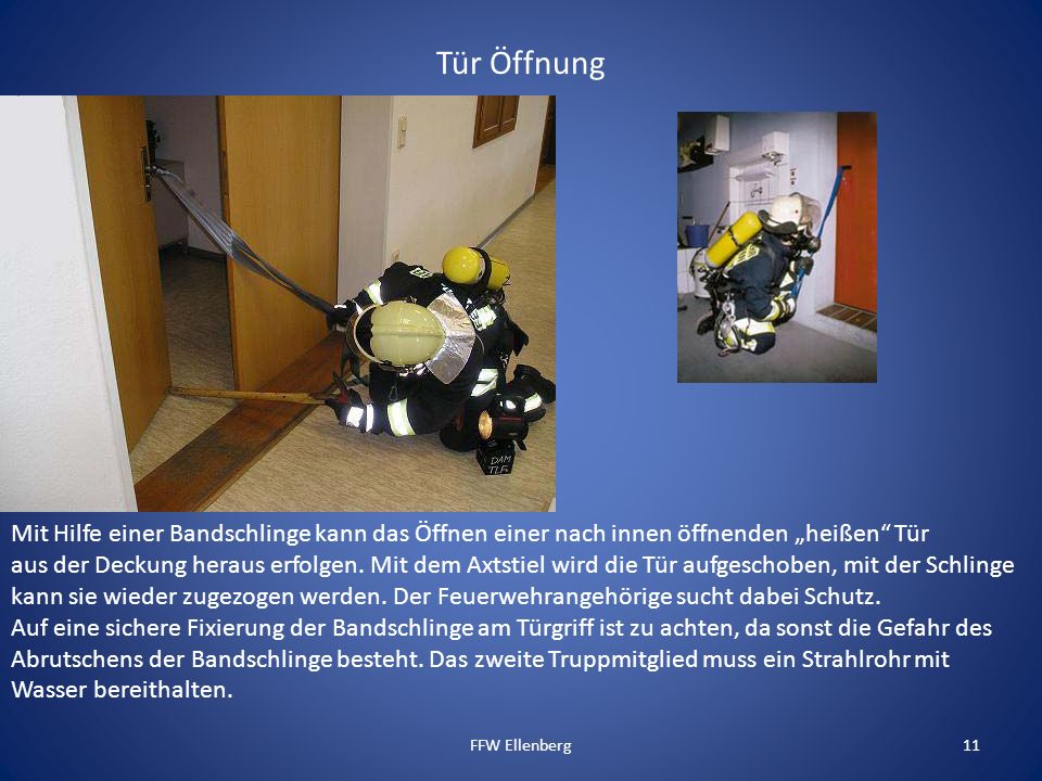 Tür Öffnung Mit Hilfe einer Bandschlinge kann das Öffnen einer nach innen öffnenden „heißen Tür.