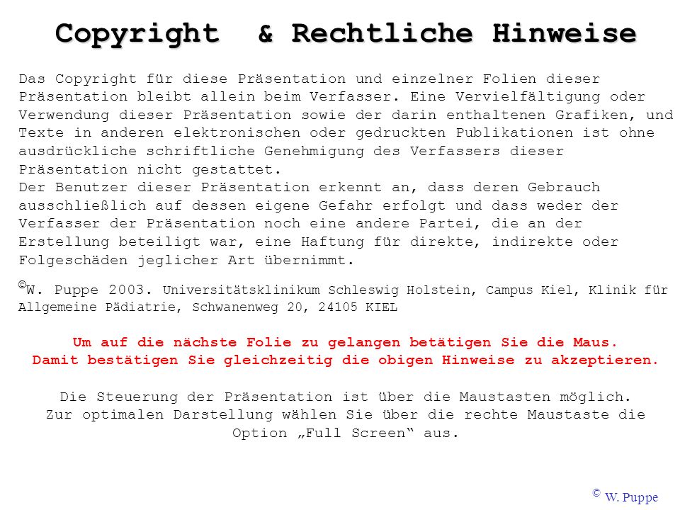 Copyright & Rechtliche Hinweise