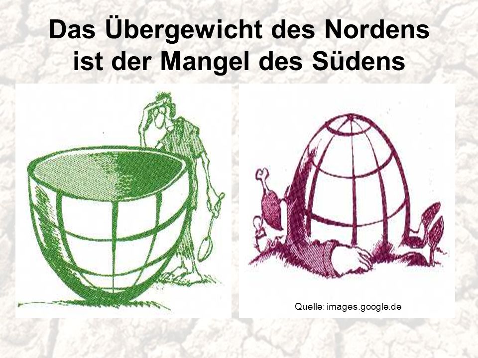 Das Übergewicht des Nordens ist der Mangel des Südens