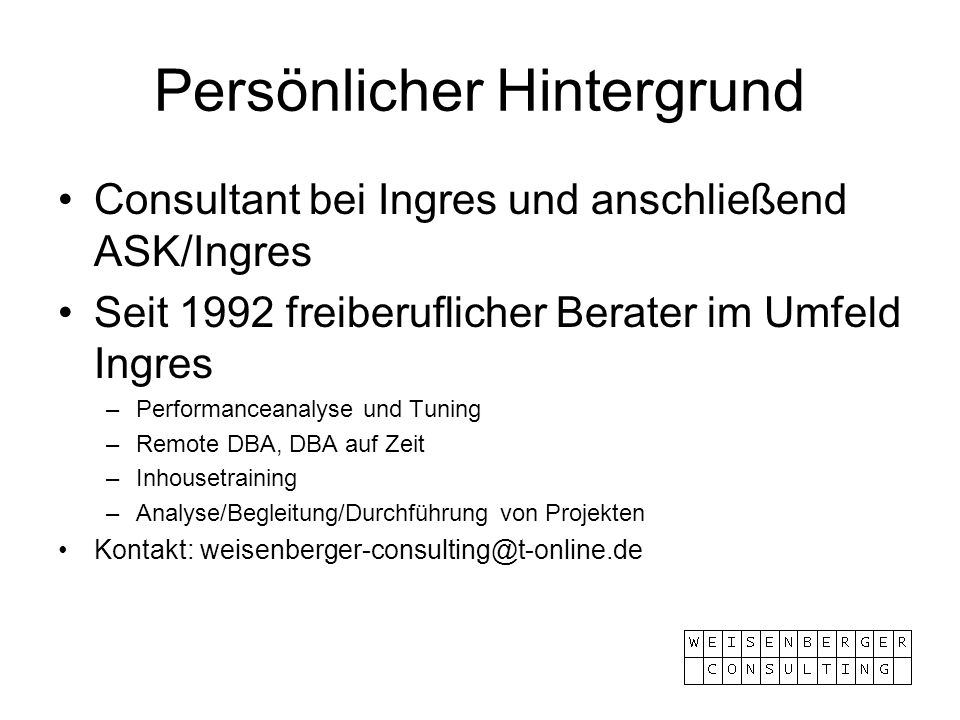 Persönlicher Hintergrund