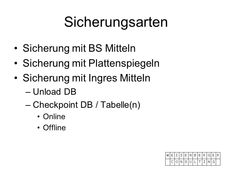 Backup und Recovery sehr großer Datenbanken - ppt herunterladen