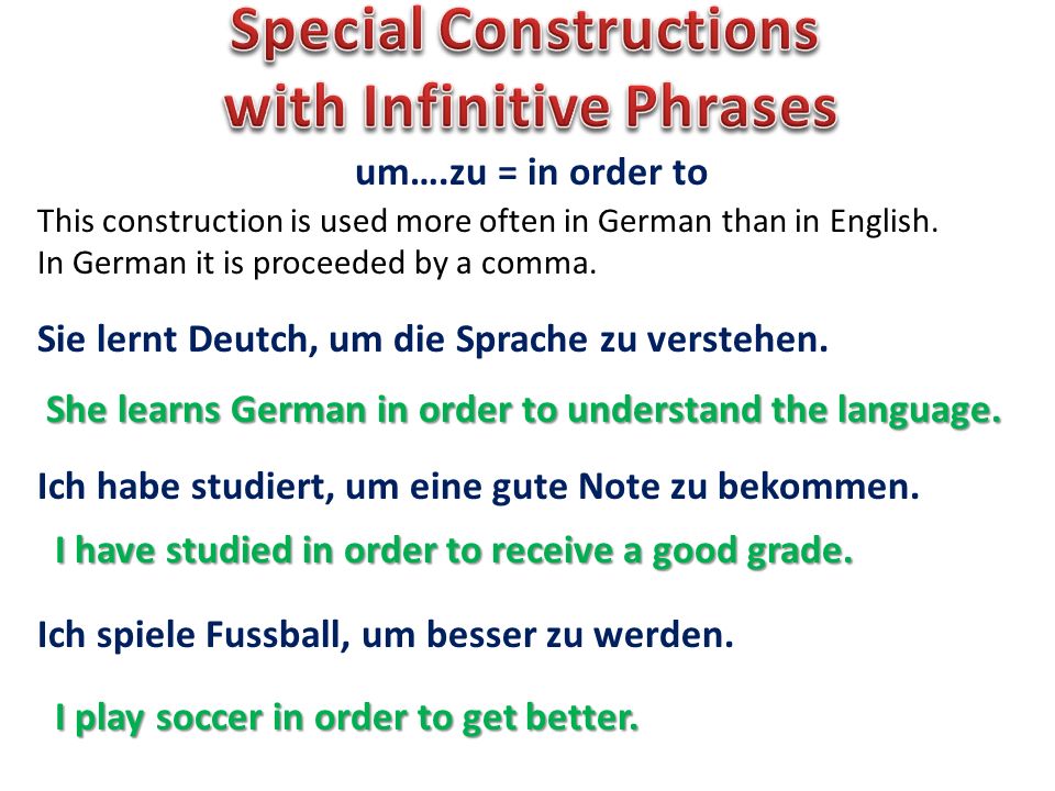 Special Constructions with Infinitive Phrases