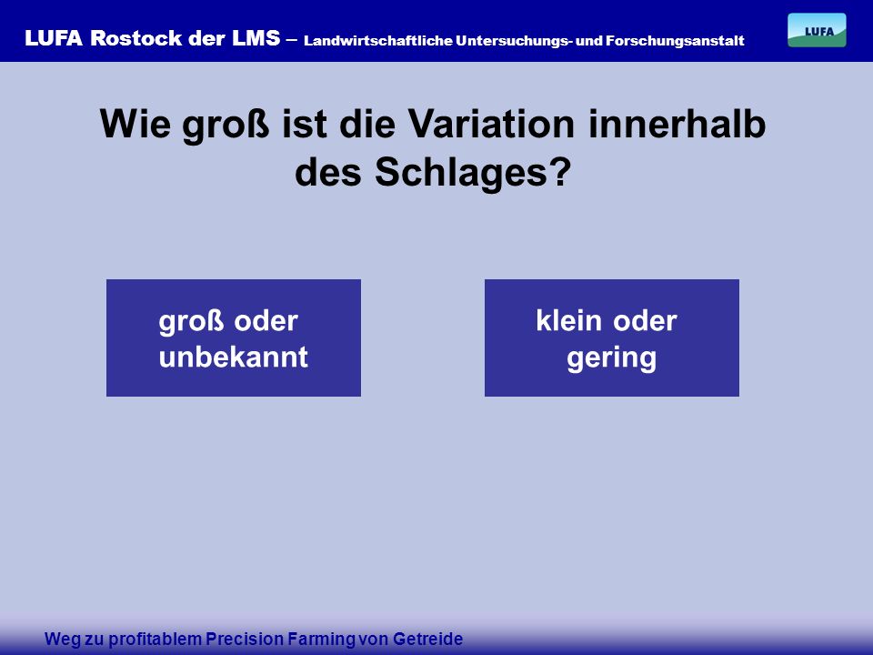 Weg zu profitablem Precision Farming von Getreide