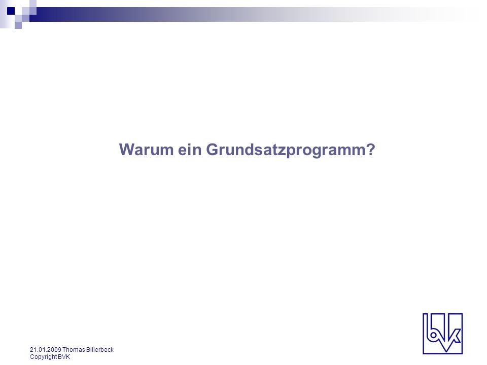 Warum ein Grundsatzprogramm