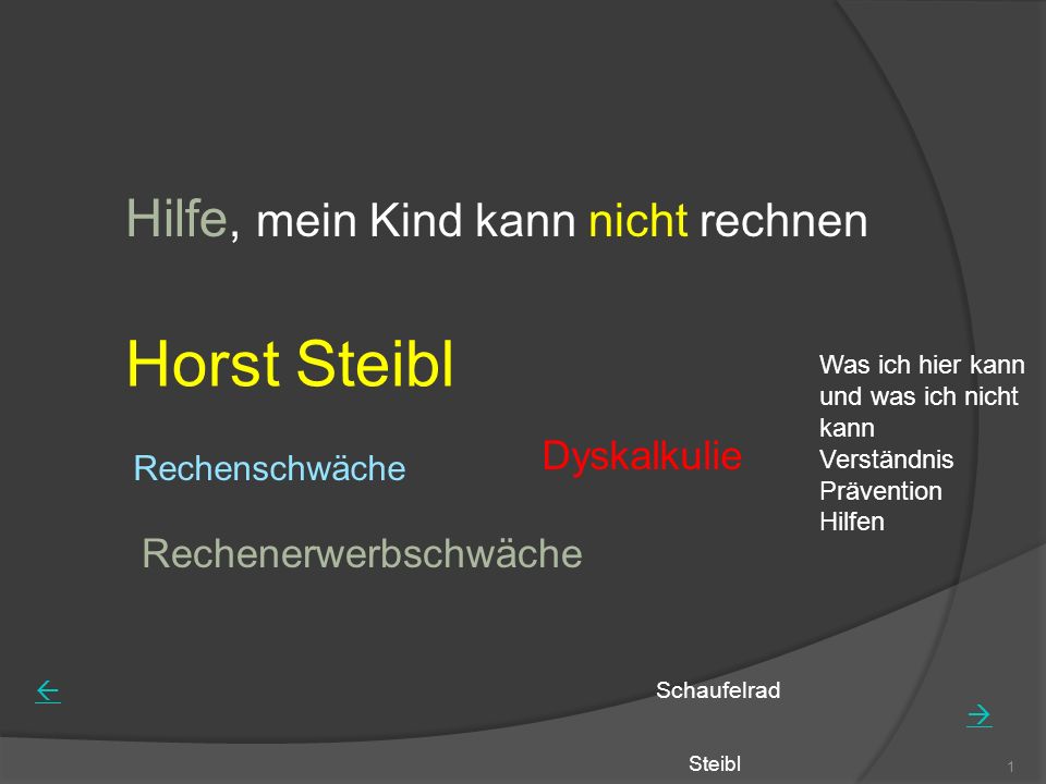 Horst Steibl Hilfe, mein Kind kann nicht rechnen Dyskalkulie