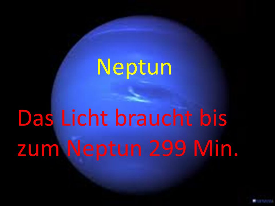 Neptun Das Licht braucht bis zum Neptun 299 Min.