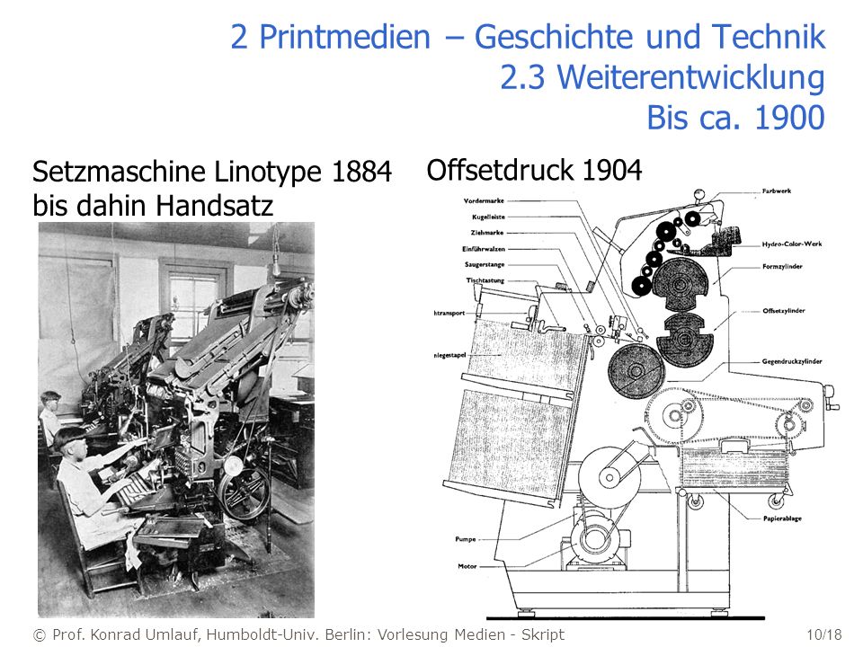 2 Printmedien – Geschichte und Technik 2. 3 Weiterentwicklung Bis ca