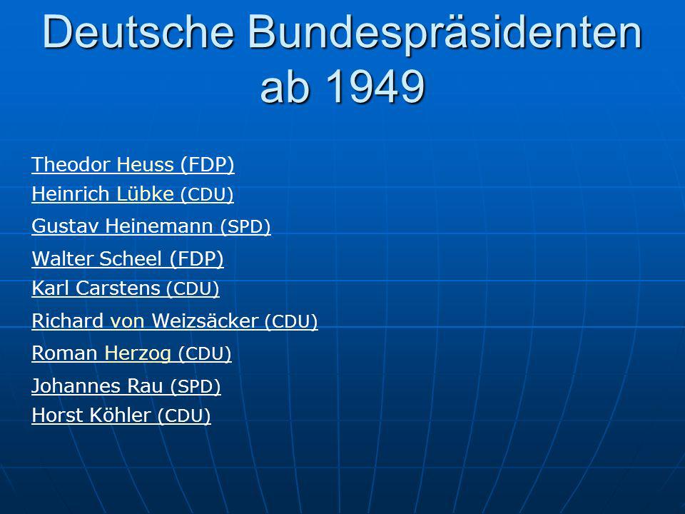 Deutsche Bundespräsidenten ab 1949