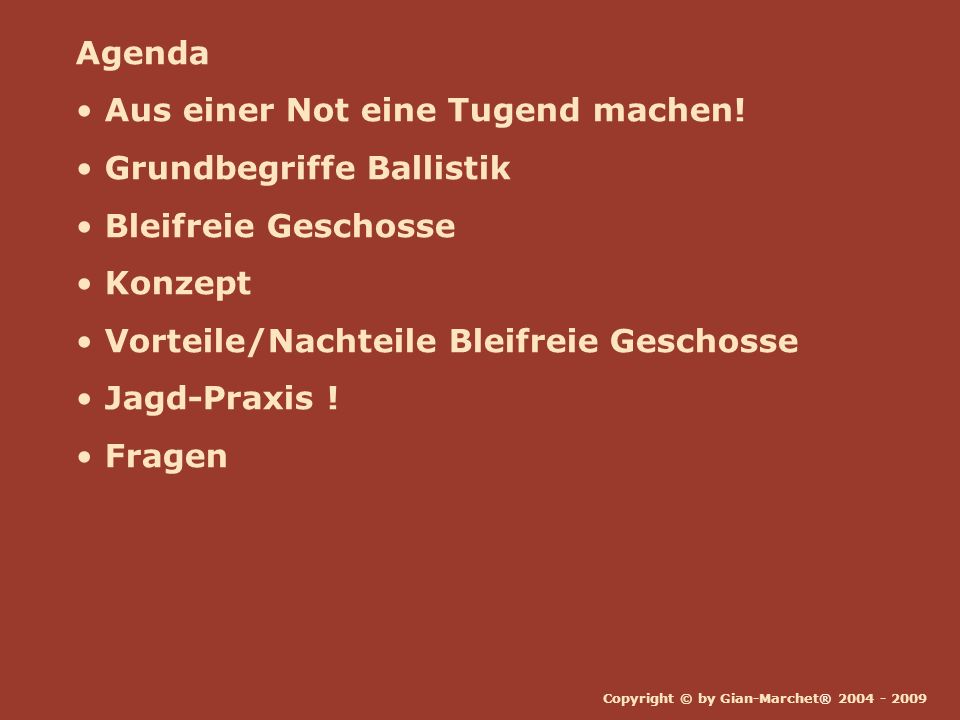 Aus einer Not eine Tugend machen! Grundbegriffe Ballistik
