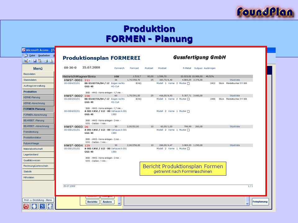 Produktion FORMEN - Planung