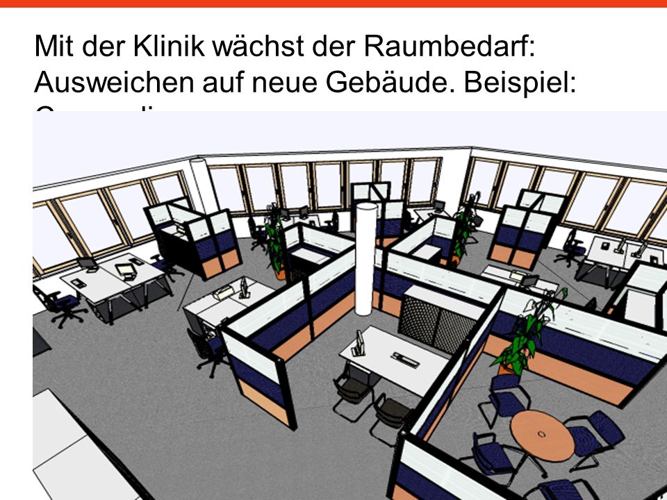 Mit der Klinik wächst der Raumbedarf: Ausweichen auf neue Gebäude