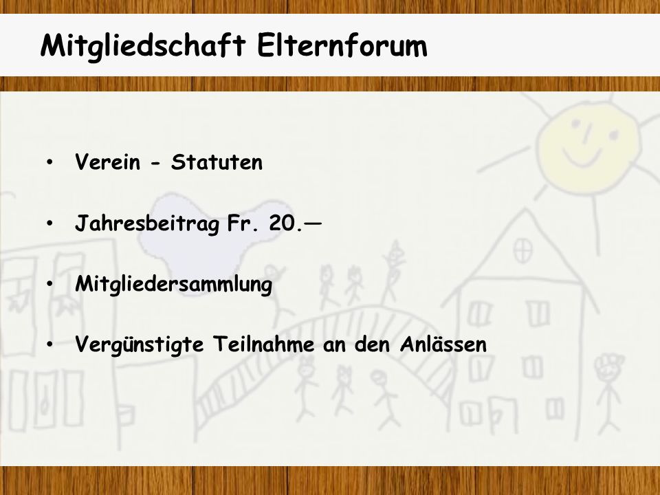Mitgliedschaft Elternforum