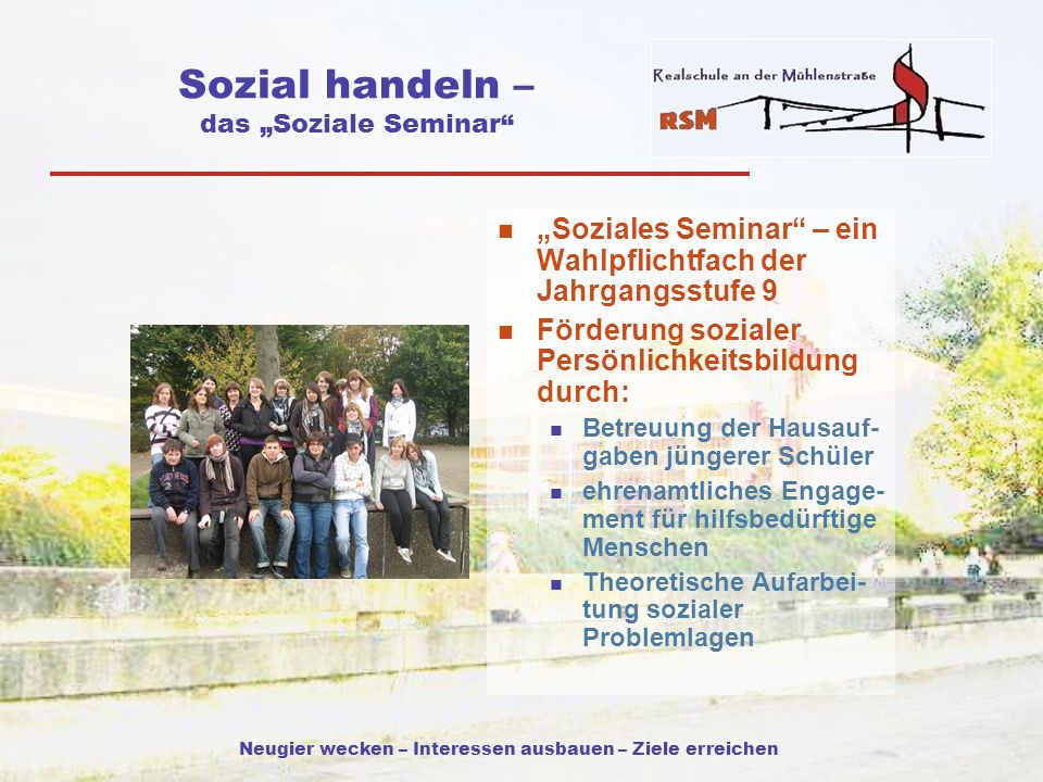 Sozial handeln – das „Soziale Seminar