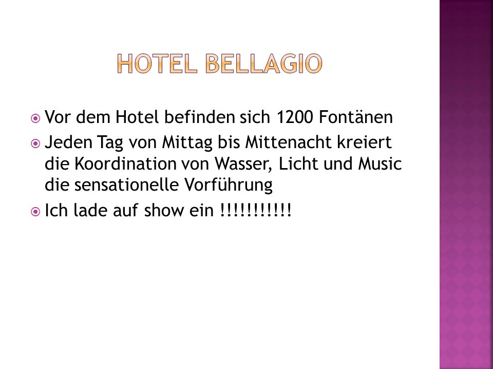 Hotel Bellagio Vor dem Hotel befinden sich 1200 Fontänen