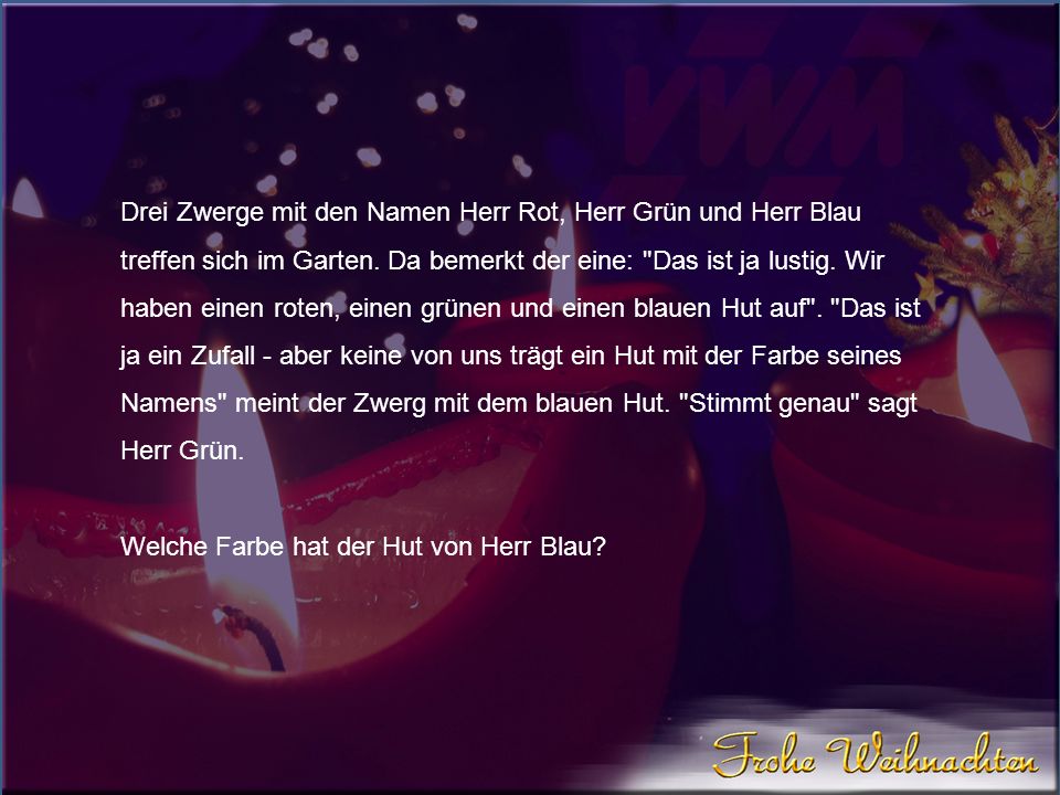 Drei Zwerge mit den Namen Herr Rot, Herr Grün und Herr Blau treffen sich im Garten.
