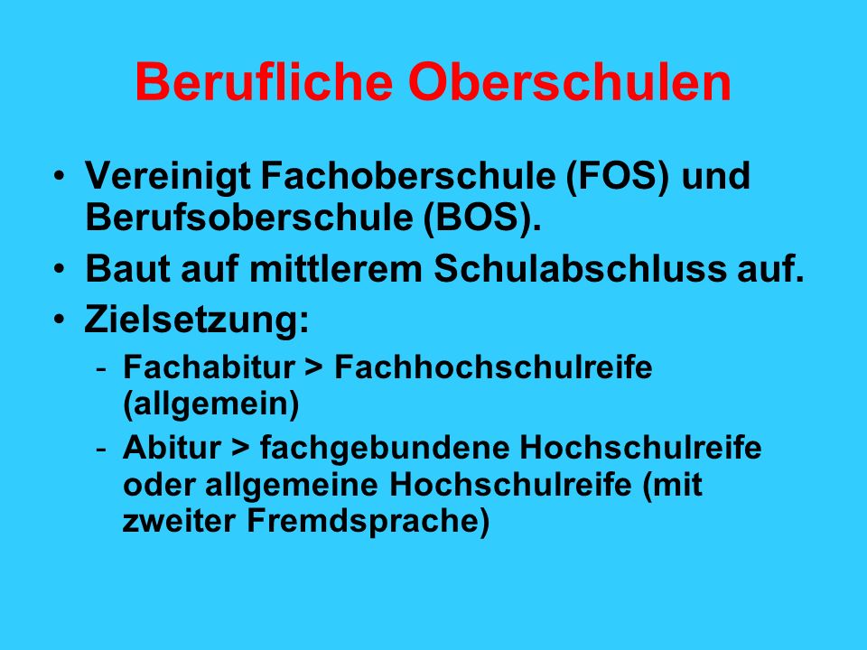 Berufliche Oberschulen