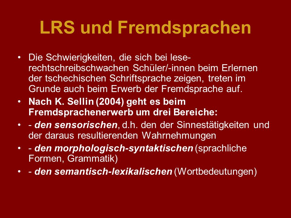 LRS und Fremdsprachen