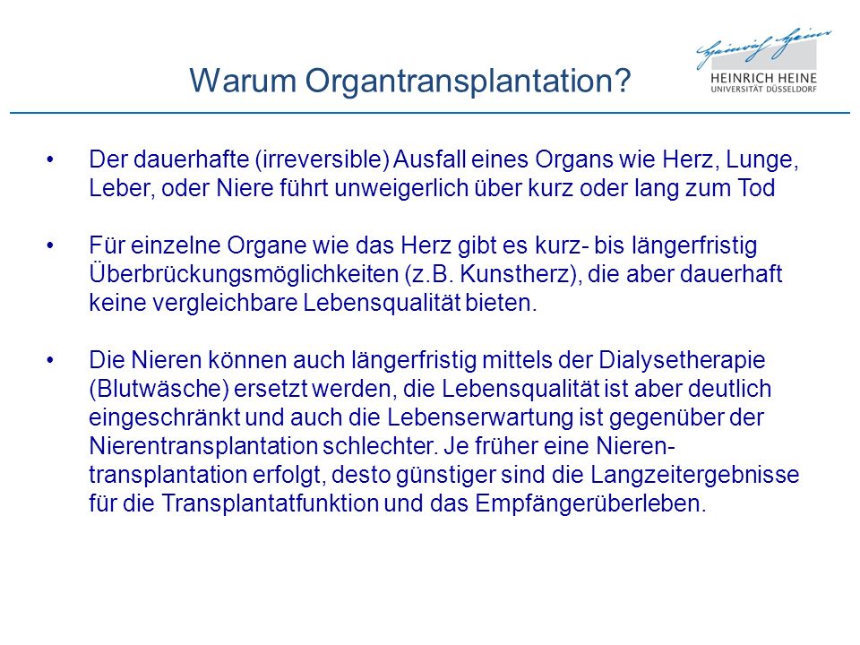 Warum Organtransplantation