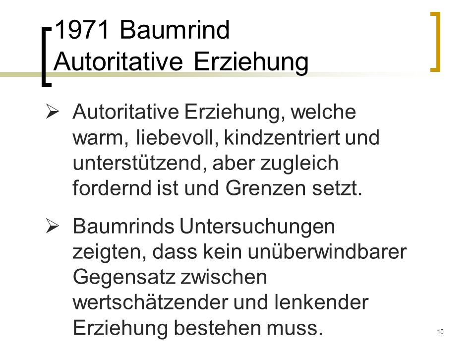 1971 Baumrind Autoritative Erziehung