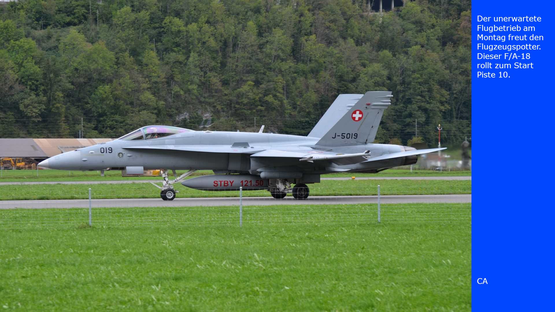Der unerwartete Flugbetrieb am Montag freut den Flugzeugspotter
