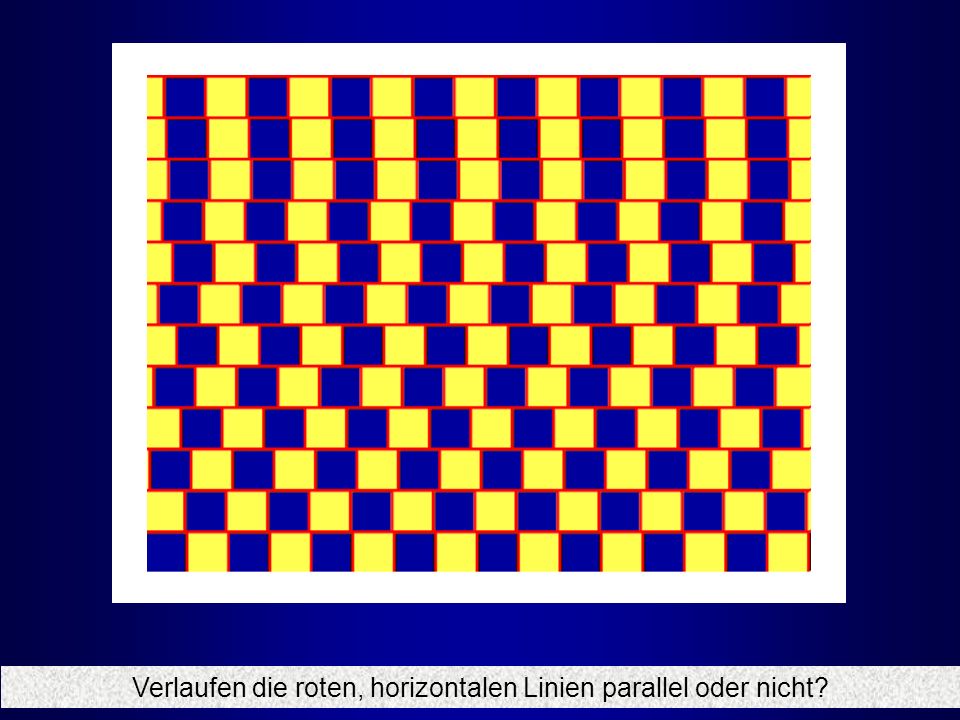 Verlaufen die roten, horizontalen Linien parallel oder nicht