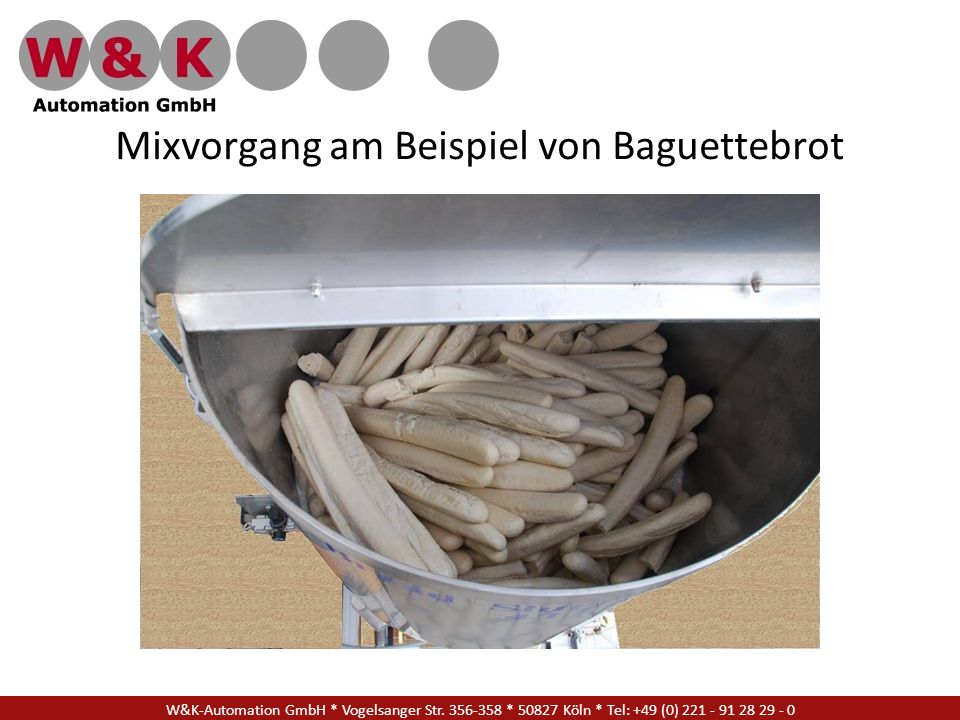 Mixvorgang am Beispiel von Baguettebrot