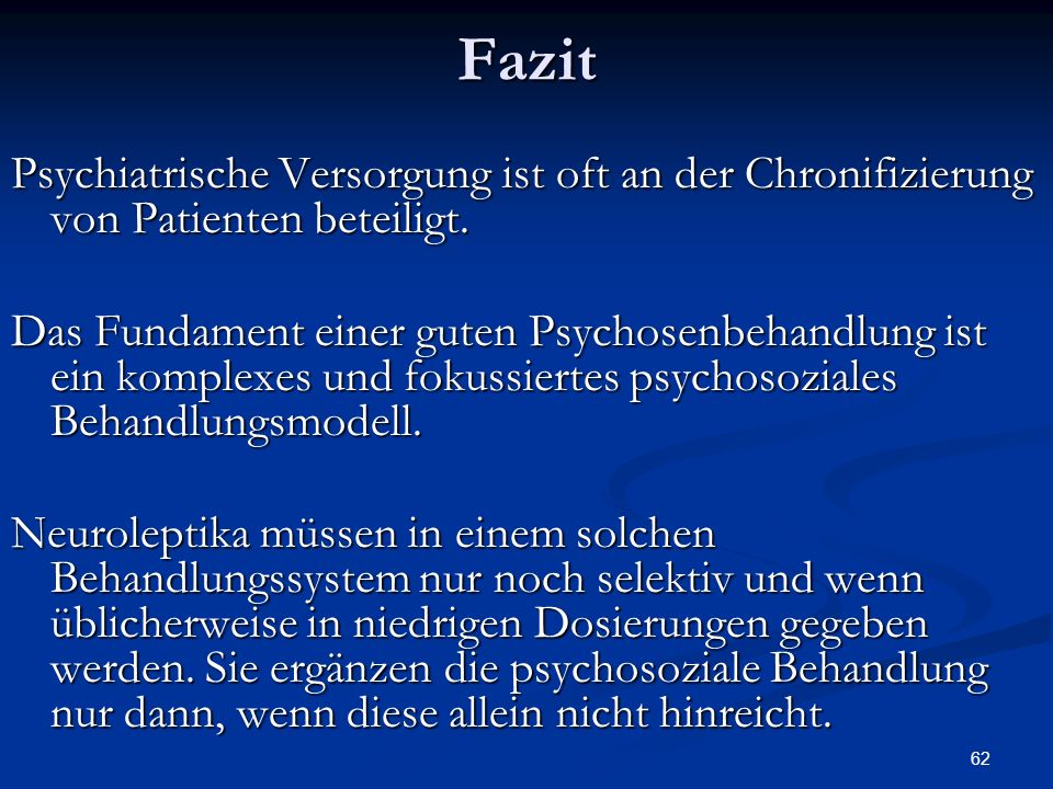 Psychiatrische Versorgung ist oft an der Chronifizierung von Patienten beteiligt.