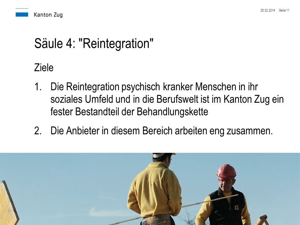 Säule 4: Reintegration Ziele